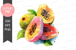 Watercolor illustration of papayas Product Image 1