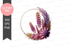 Elegant floral wreath clipart png Product Image 1