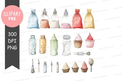 Colorful baking supplies clipart png Product Image 1