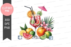 Tropical cocktail with fruits Product Image 1