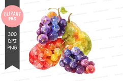 Assorted berries and fruits clipart png Product Image 1