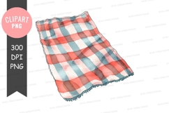 Colorful plaid blanket clipart png Product Image 1