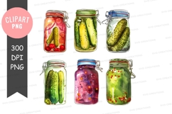 Assorted pickle jars clipart png Product Image 1