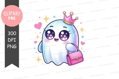 Cute ghost princess clipart png Product Image 1