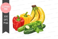 Fruit and vegetable clipart png Product Image 1