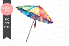 Colorful beach umbrella clipart png Product Image 1