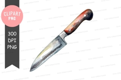 Handcrafted kitchen knife clipart png Product Image 1
