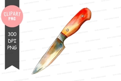 Handcrafted kitchen knife clipart png Product Image 1