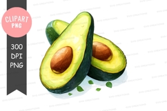 Halved avocado clipart png Product Image 1
