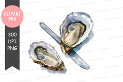 Oysters with knives clipart png Product Image 1