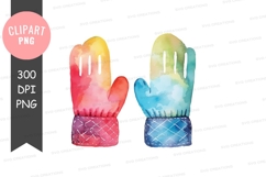 Colorful winter mittens clipart png Product Image 1