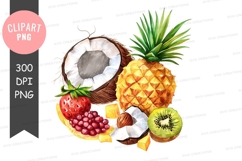 Tropical fruits clipart png Product Image 1