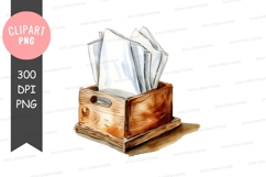 Wooden tissue box clipart png Product Image 1