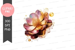 Elegant floral lotus clipart png Product Image 1