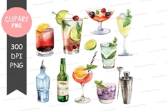 Assorted cocktails clipart png Product Image 1
