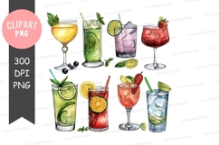 Assorted colorful cocktails clipart png Product Image 1