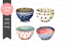 Colorful ceramic bowls clipart png Product Image 1