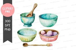 Assorted ceramic bowls clipart png Product Image 1
