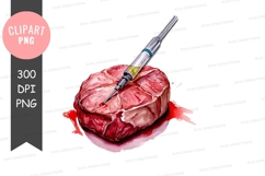 Injecting meat with syringe clipart png Product Image 1