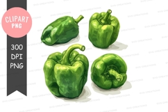 Green bell peppers clipart png Product Image 1