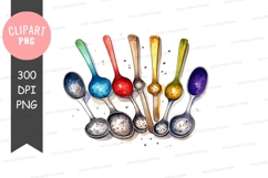 Colorful spoons clipart png Product Image 1