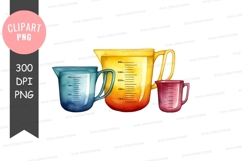 Three colorful measuring cups clipart png Product Image 1