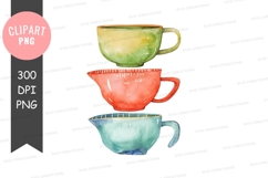 Stack of colorful cups clipart png Product Image 1