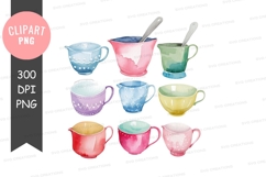 Colorful mixing bowls clipart png Product Image 1