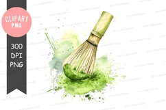 Matcha whisk and bowl clipart png Product Image 1