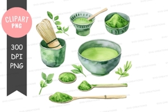 Matcha tea preparation clipart png Product Image 1