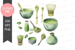Matcha tea preparation clipart png Product Image 1