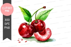 Juicy cherries clipart png Product Image 1