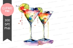Colorful cocktail clipart png Product Image 1