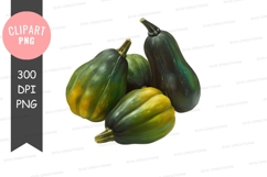 Three acorn squashes clipart png Product Image 1