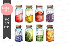 Colorful potion jars clipart png Product Image 1