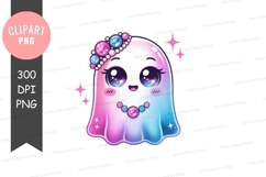 Whimsical pastel ghost clipart png Product Image 1