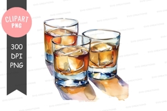 Three whiskey glasses with ice Product Image 1