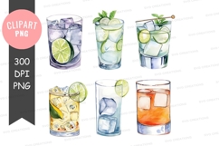 Assorted cocktails clipart png Product Image 1