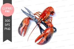 Lobster with scissors clipart png Product Image 1