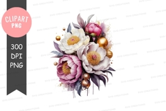 Elegant floral bouquet clipart png Product Image 1