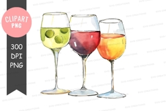 Three wine glasses clipart png Product Image 1