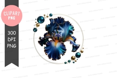 Blue iris with orbiting spheres clipart png Product Image 1