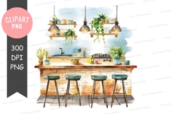 Modern kitchen with plants Product Image 1
