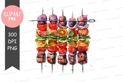 Colorful grilled skewers clipart png Product Image 1