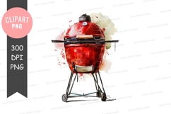 Red kamado grill clipart png Product Image 1