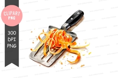 Peeling knife with orange peel clipart png Product Image 1