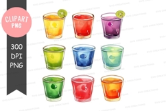 Colorful cocktail clipart png Product Image 1