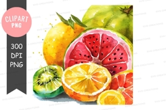 Vibrant citrus fruits clipart png Product Image 1