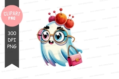 Whimsical cartoon character with fruits and handbag Product Image 1