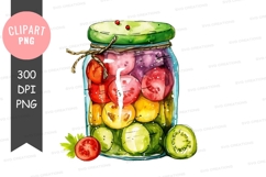 Jar of pickled vegetables clipart png Product Image 1